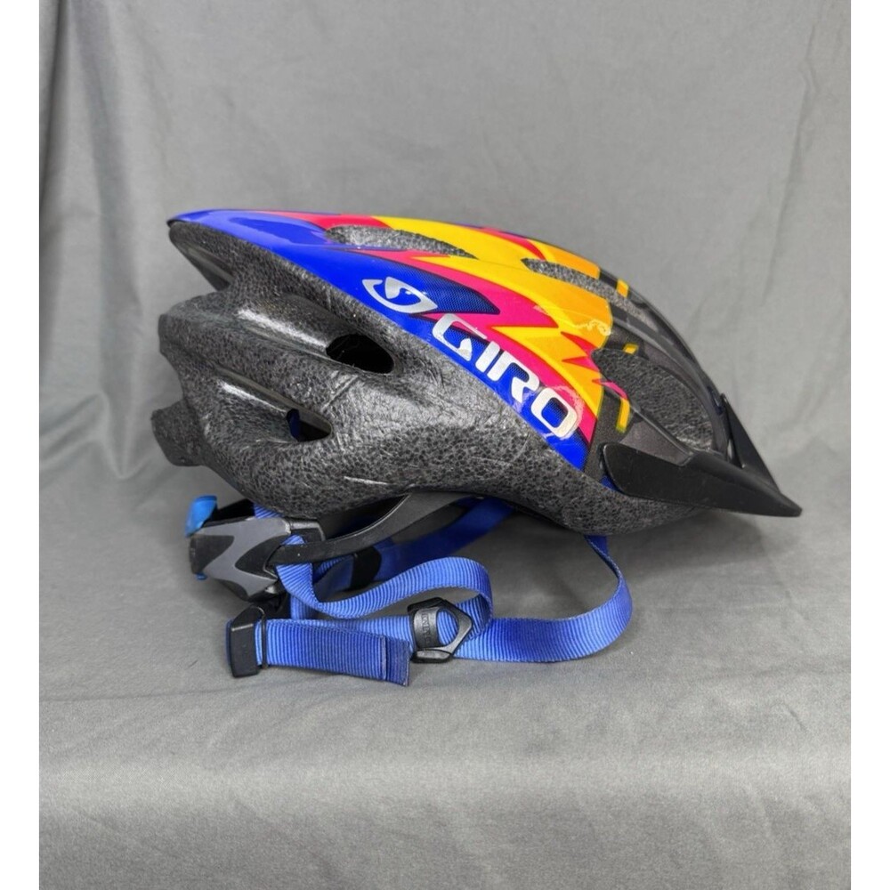 GIRO Flume Youth Cycling Helmet Blue Afterburner Flames *Hard To Find* Y2K Retro